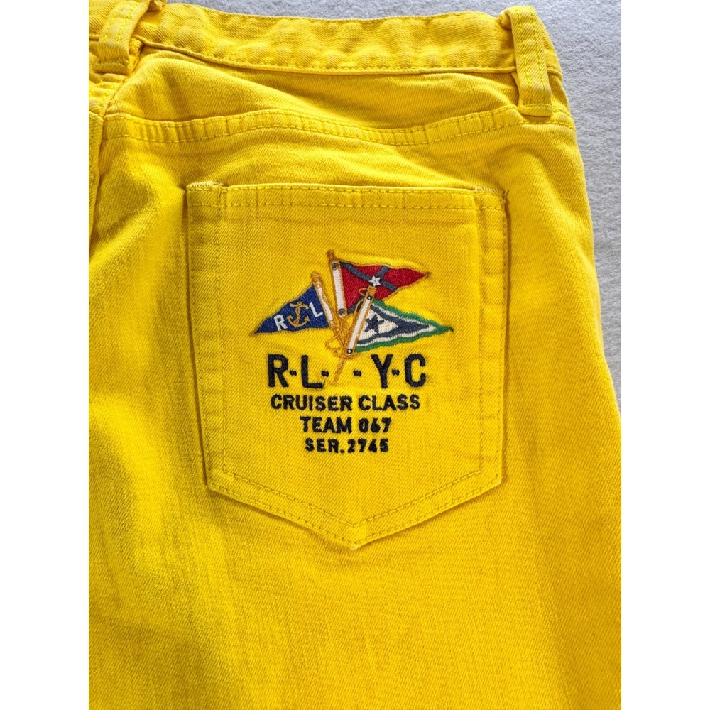 Ralph Lauren 650 Thompson Yellow Denim Jean Pants Sz 30 Yacht Club Cropped 30x24